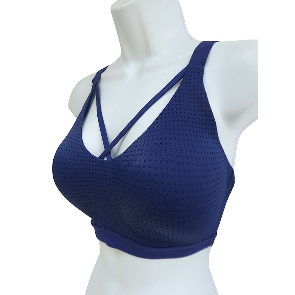 Victoria's Secret Sport Lightweight Mesh Navy Blue Perforated Strappy Sports Bra